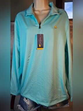 Jack Nicklaus Quarter Zip Golf Pullover Men's M Aruba Blue NWT
